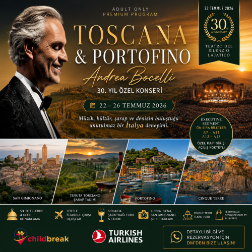 Andrea Bocelli Toscana ve Portofino Konser Turu